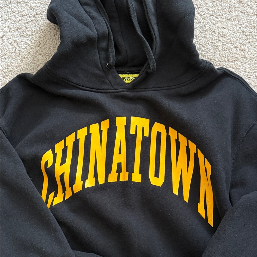 Chinatown Arch Logo Black and Yellow Men's Hoodie
